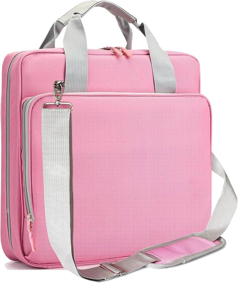 CTWWFS 2 Inch 3 Ring Zipper Binder - Trapper Keeper Binder with Strap - 500 Sheet Capacity & Multi-Pockets for School and Office (Pink) - Image 1